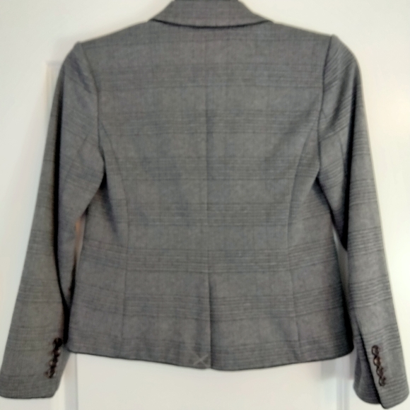 NWT Sz 0 Ann Taylor Gray Check Plaid Blazer - Picture 15 of 15